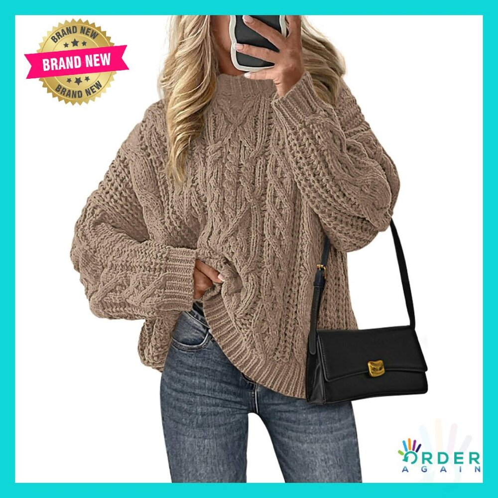 Oversized Cable Knit Pullover Chunky Winter Sweat… - image 1